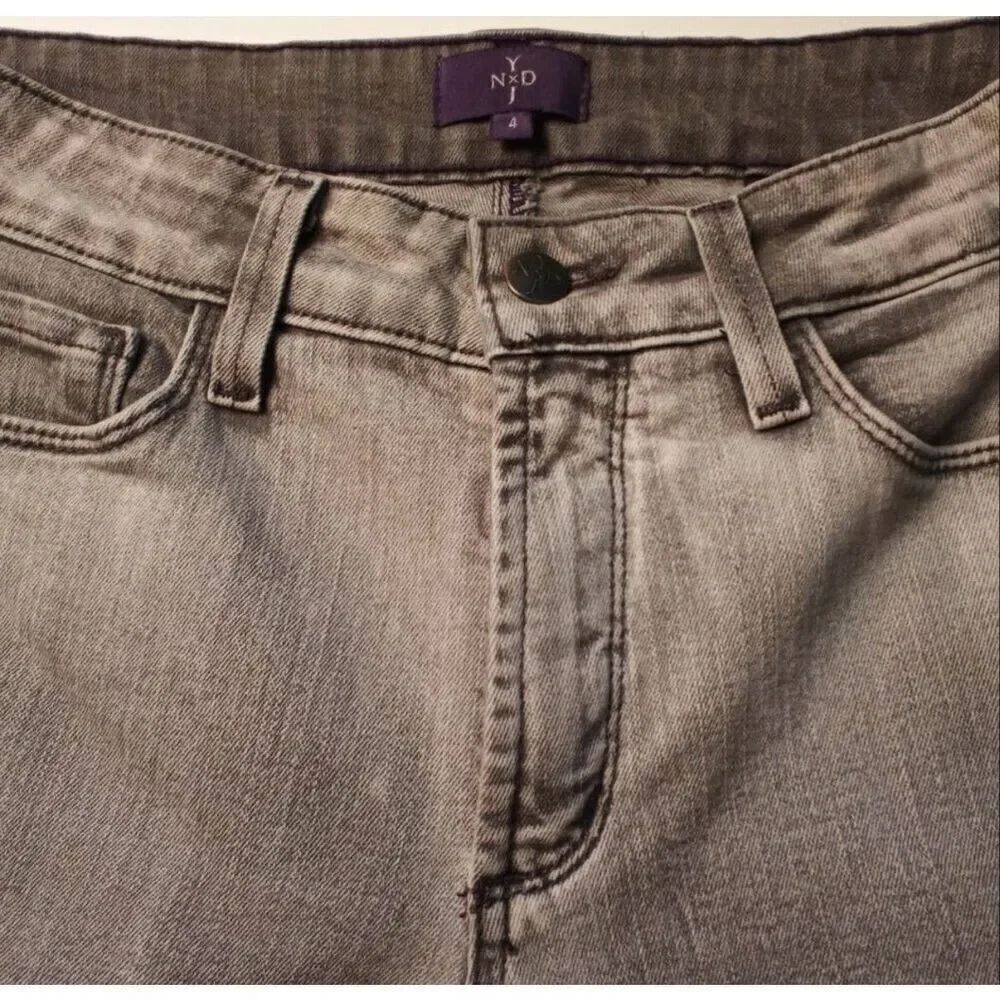 NYDJ Jeans Size 4 Super Skinny Mid Rise Gray Color Classic Stretch Casual - Picture 4 of 10